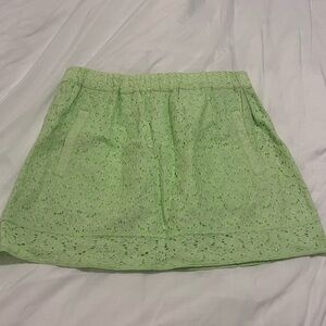 JCrew Neon Green Floral Pull-on Skirt - M